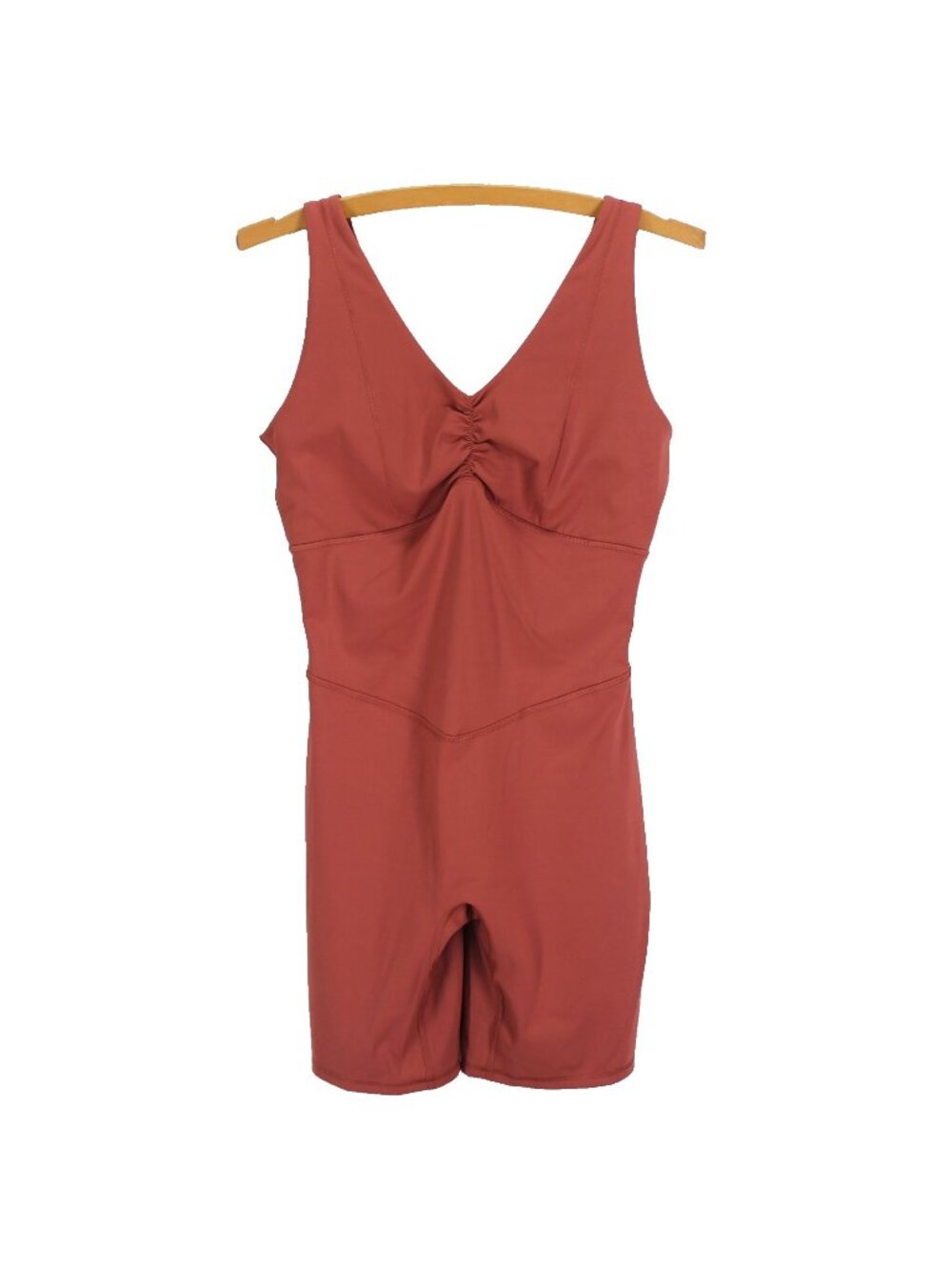 Gymshark Elevate All In One Womens Size M Rose Brown V Neck Bodysuit Romper